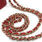 CHANEL Coco Mark CC Lip Case Chain Shoulder Bag Leather Women's Red