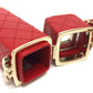 CHANEL Coco Mark CC Lip Case Chain Shoulder Bag Leather Women's Red