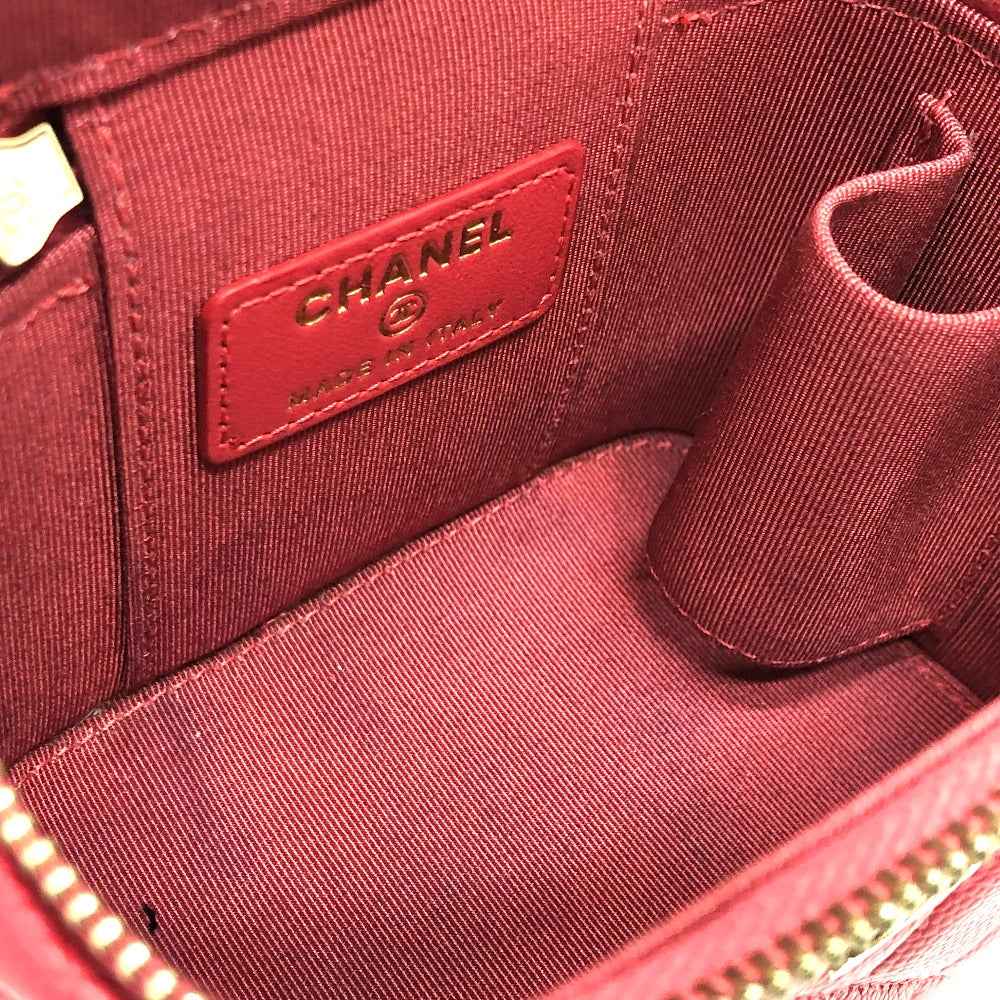 CHANEL AP1340 CC ココマーク マトラッセ ミニ バニティバッグ チェーンバッグ ショルダーバッグ キャビアスキン レディース ピンク