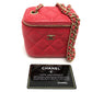 CHANEL AP1340 CC ココマーク マトラッセ ミニ バニティバッグ チェーンバッグ ショルダーバッグ キャビアスキン レディース ピンク