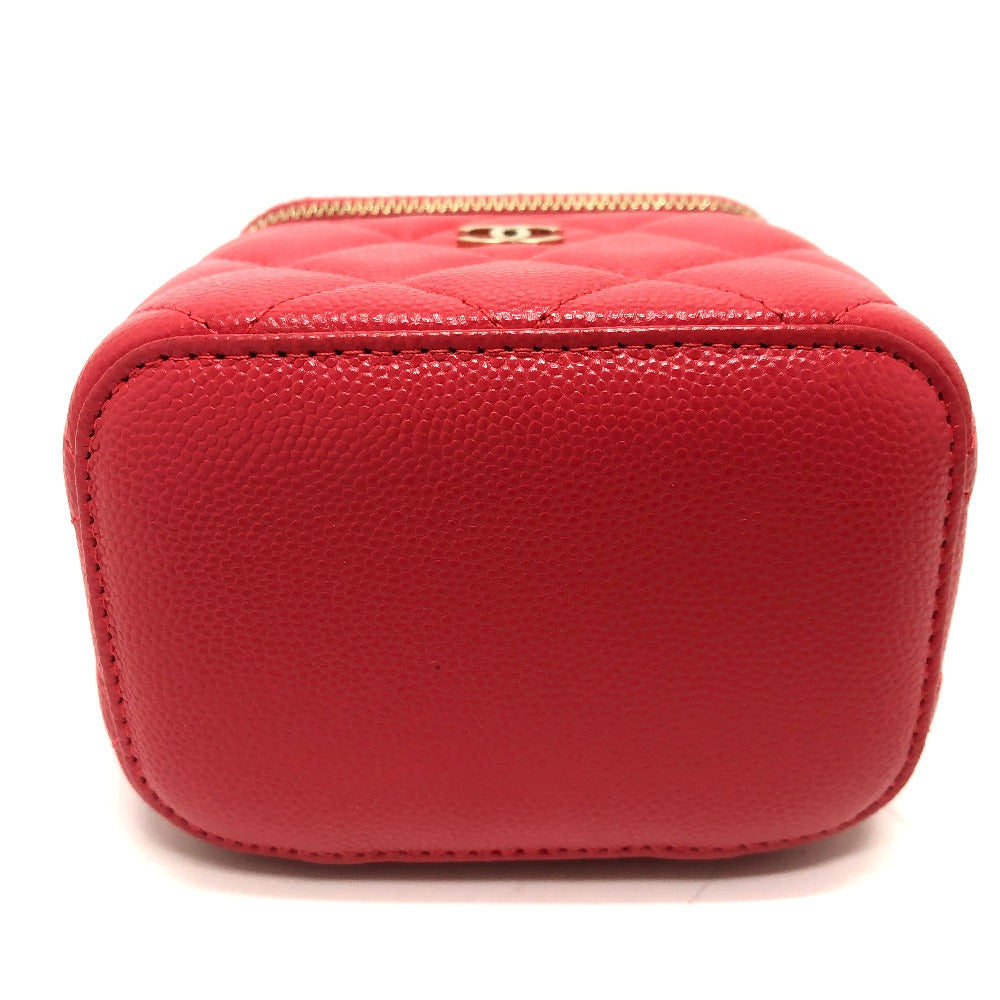 CHANEL AP1340 CC ココマーク マトラッセ ミニ バニティバッグ チェーンバッグ ショルダーバッグ キャビアスキン レディース ピンク