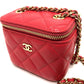CHANEL AP1340 CC ココマーク マトラッセ ミニ バニティバッグ チェーンバッグ ショルダーバッグ キャビアスキン レディース ピンク