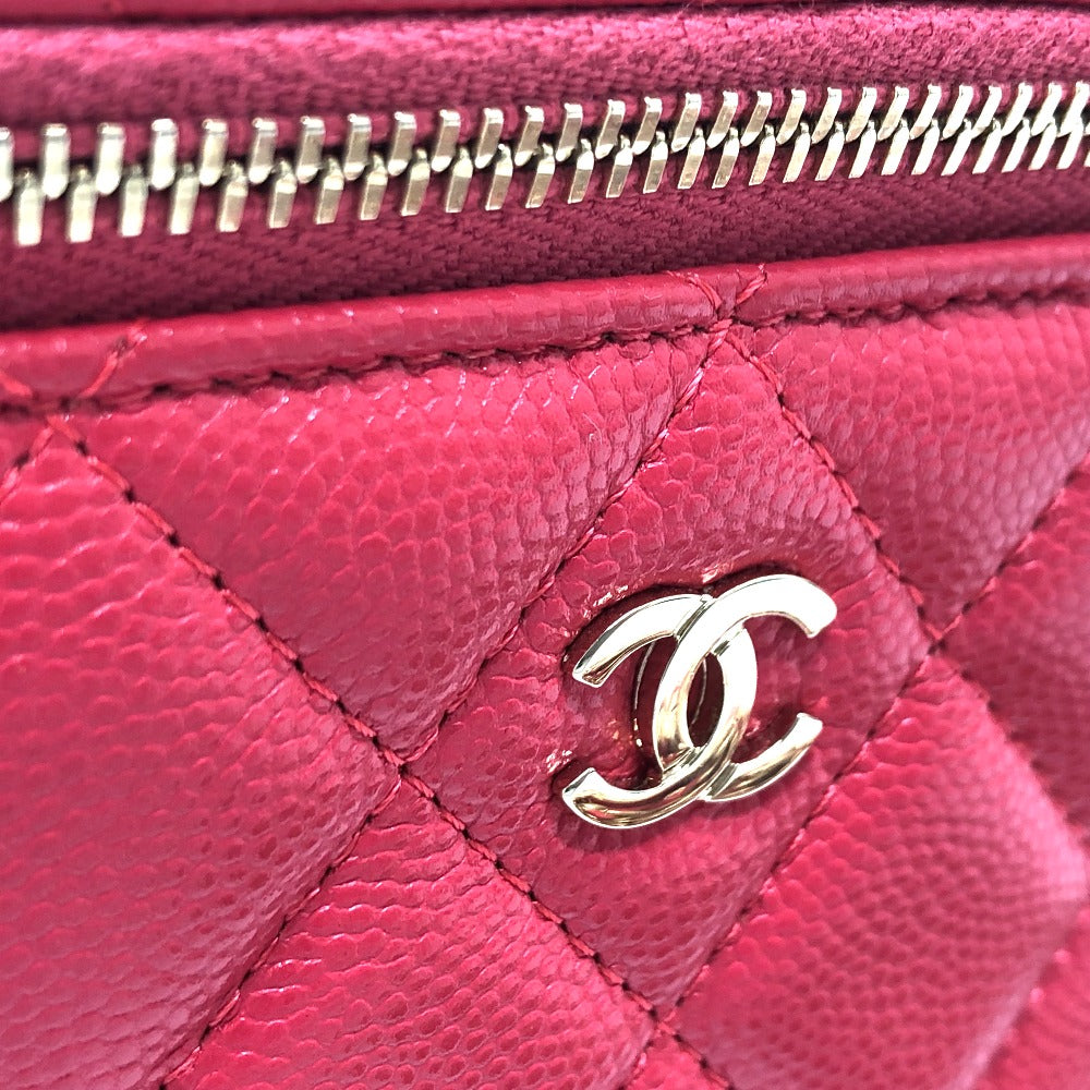 CHANEL AP1340 CC ココマーク マトラッセ ミニ バニティバッグ チェーンバッグ ショルダーバッグ キャビアスキン レディース ピンク