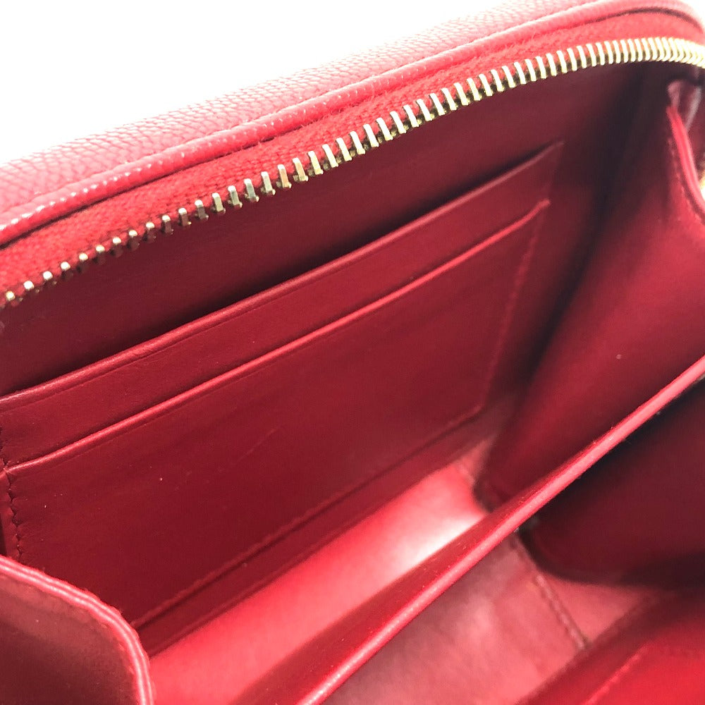 CHANEL A84452 CC Filigree Matelasse Chain Mini Shoulder Bag in Caviar Leather, Red