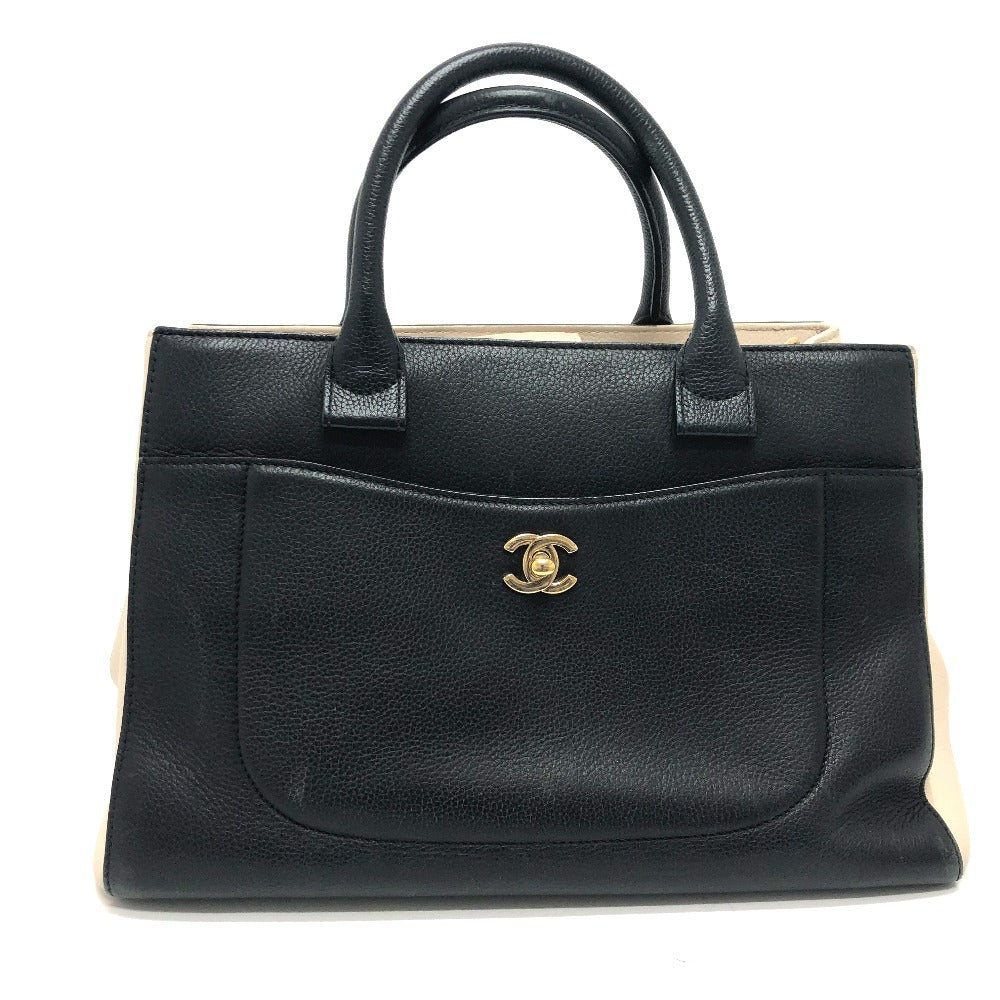 CHANEL A69930 CC Mark Executive Tote 2-Way Handbag Tote Bag Shoulder Bag Leather Women's Black