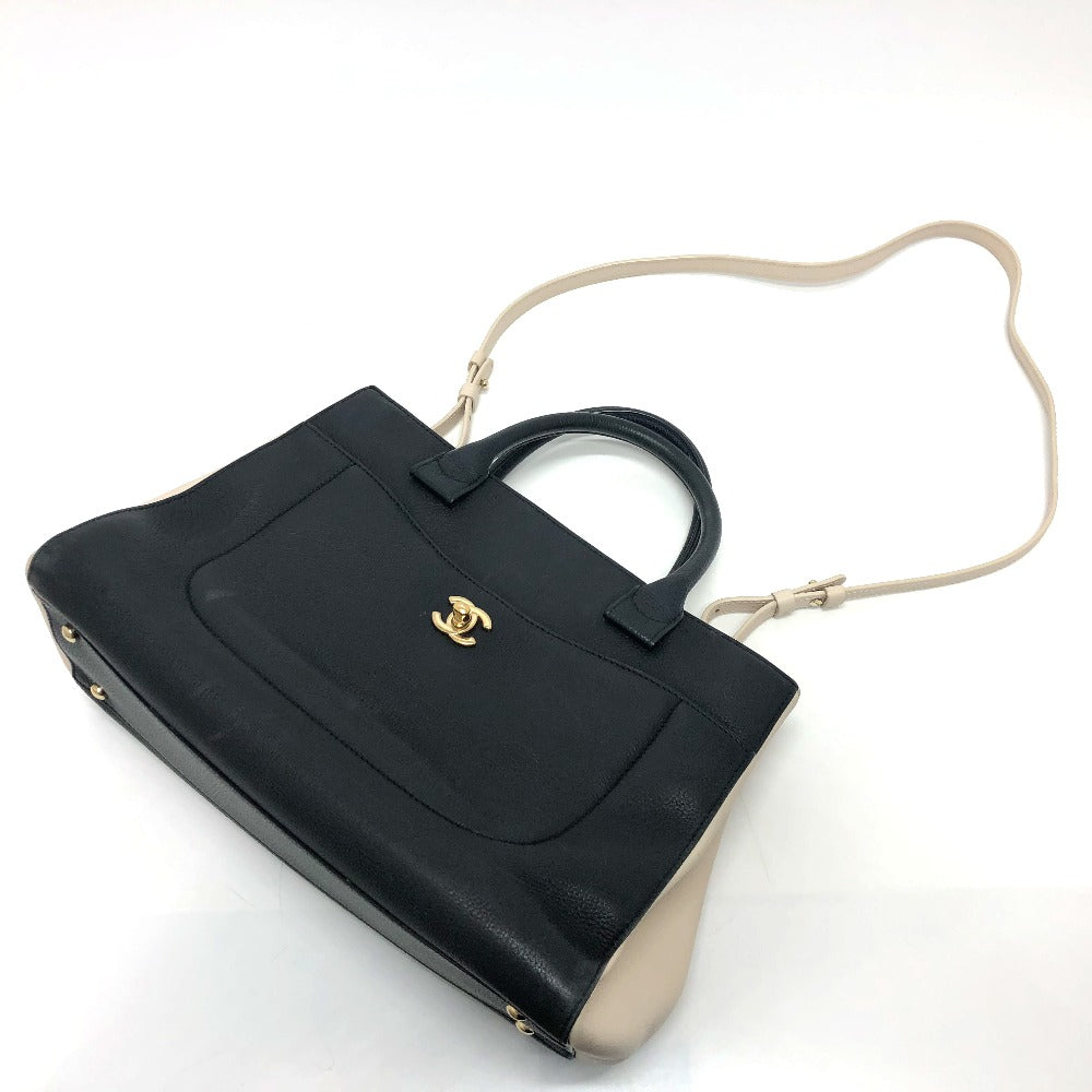 CHANEL A69930 CC Mark Executive Tote 2-Way Handbag Tote Bag Shoulder Bag Leather Women's Black