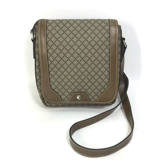 GUCCI 295679 斜め掛け カバン ディアマンテ　 フラップ付き ショルダーバッグ PVC/レザー メンズ ベージュ