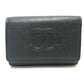 CHANEL Coco Mark 4-ring key case, leather, women's, black