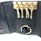 CHANEL Coco Mark 4-ring key case, leather, women's, black
