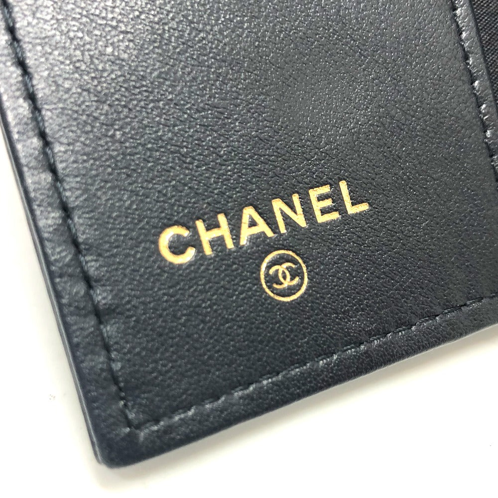 CHANEL Coco Mark 4-ring key case, leather, women's, black