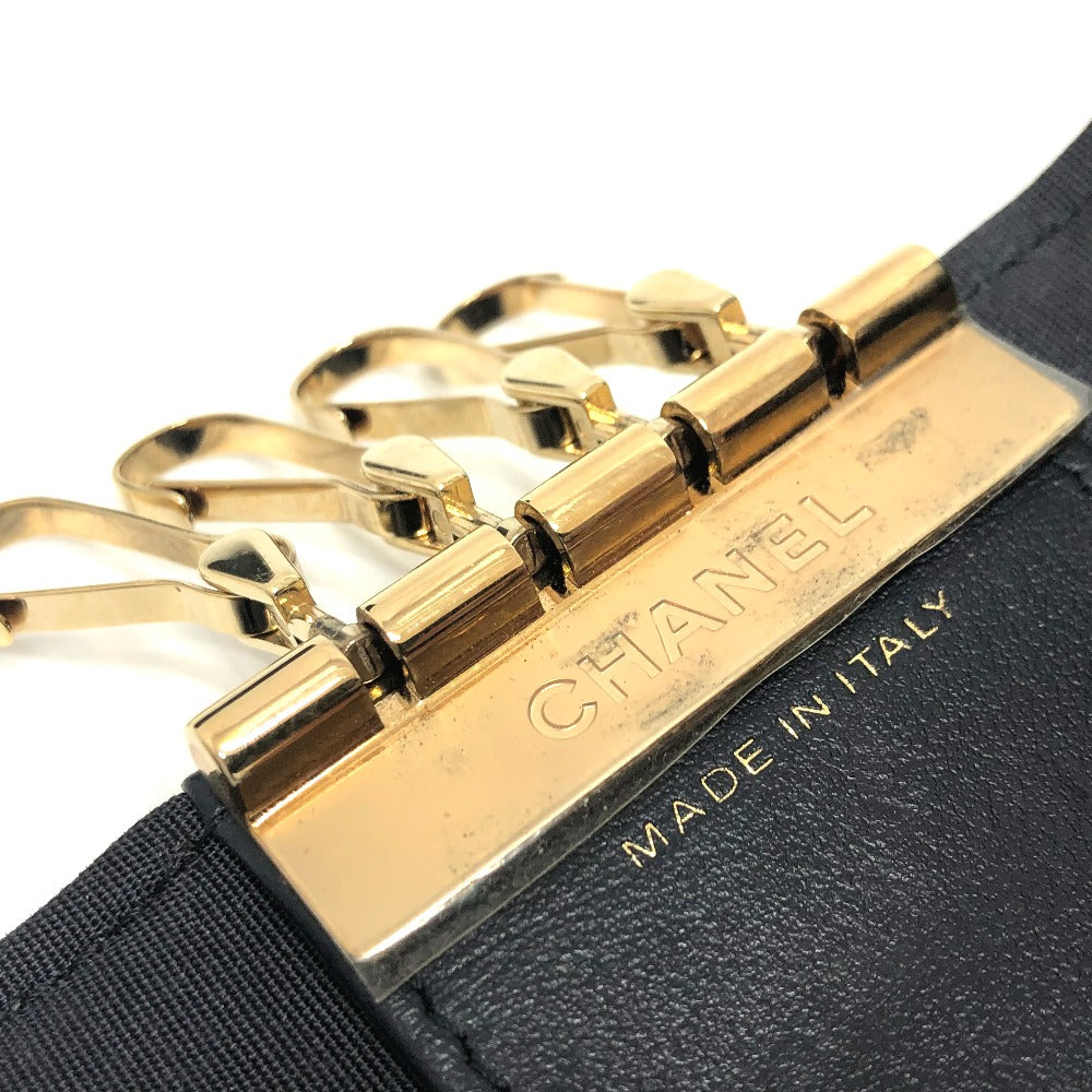 CHANEL Coco Mark 4-ring key case, leather, women's, black