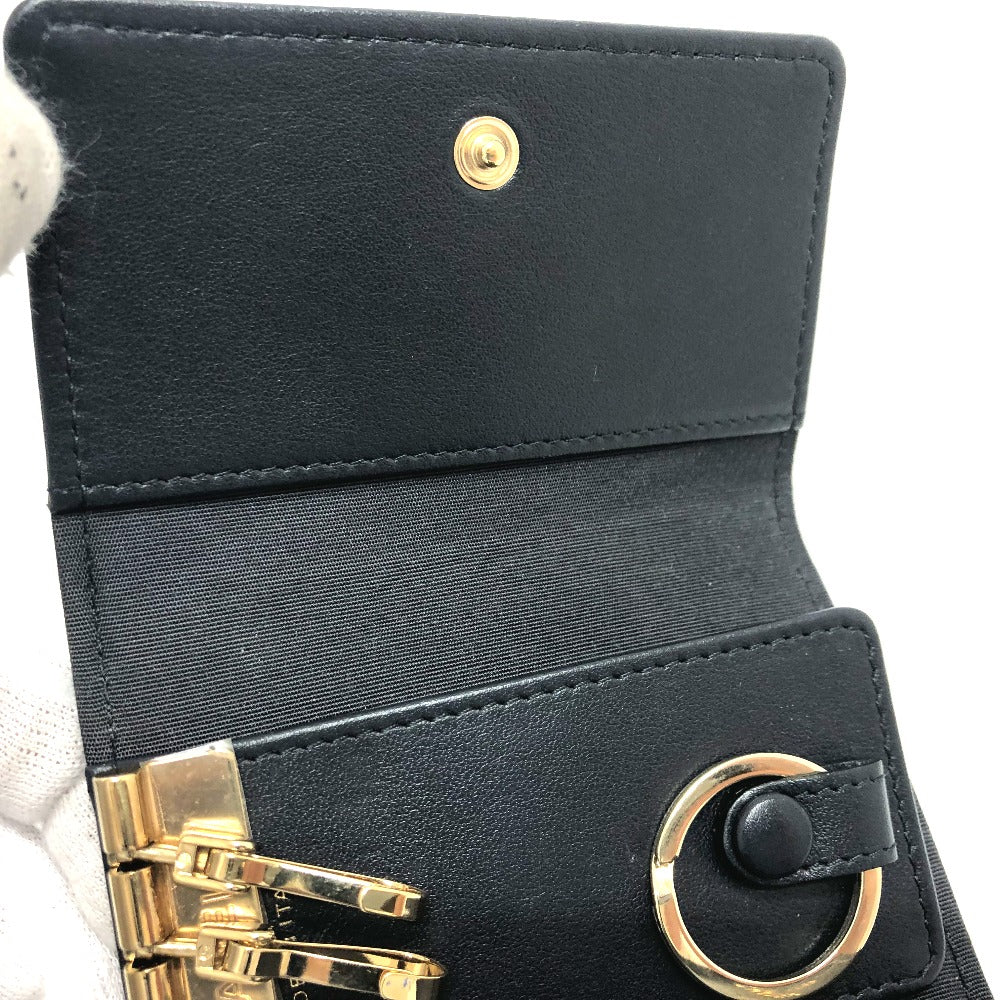 CHANEL Coco Mark 4-ring key case, leather, women's, black