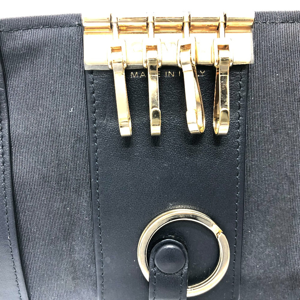 CHANEL Coco Mark 4-ring key case, leather, women's, black