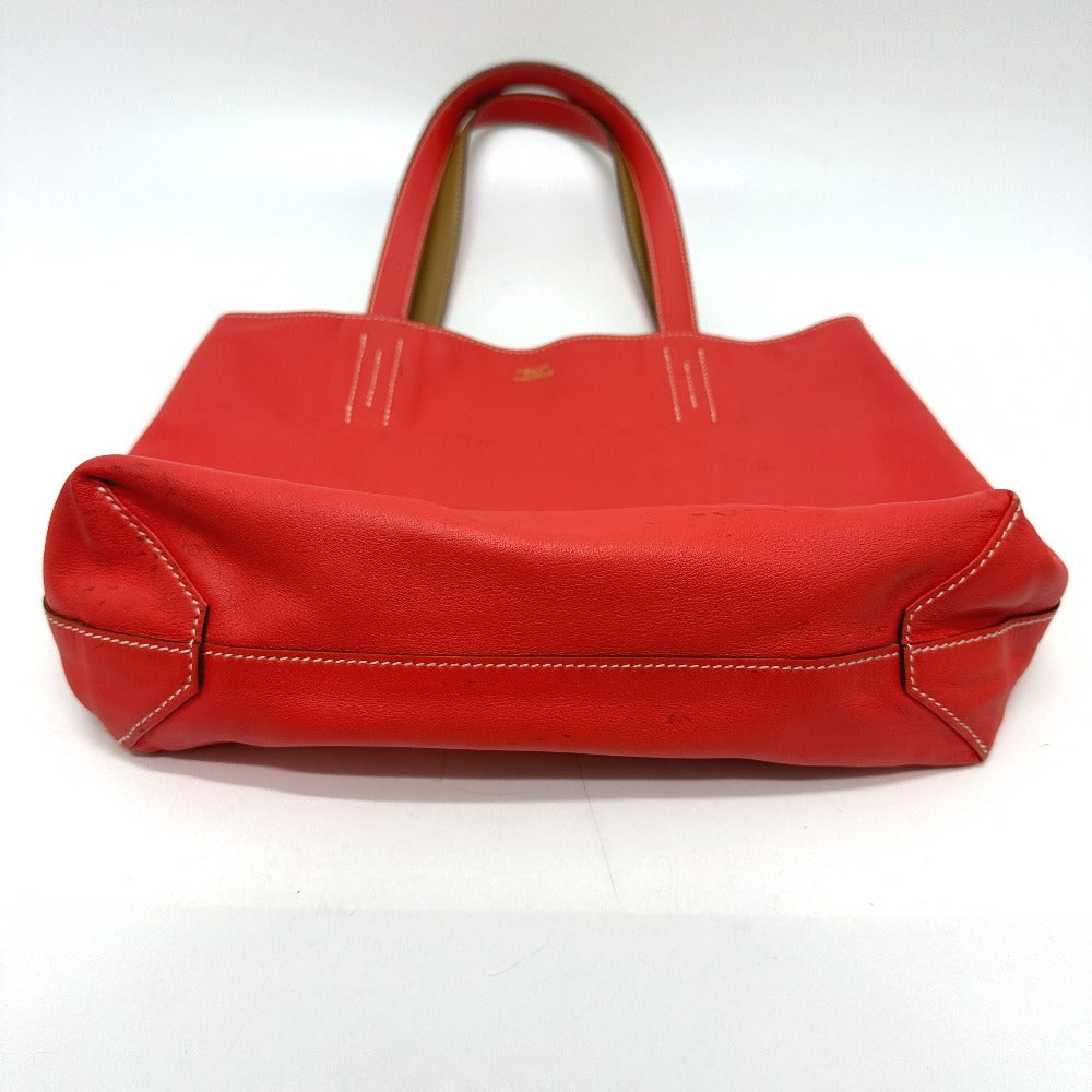 HERMES Double Sens 28 Reversible Shoulder Tote Bag in Leather, Beige/Pink