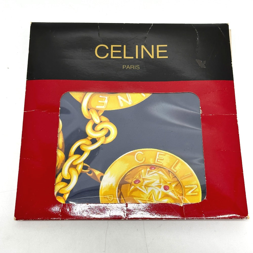 CELINE ジュエリーモチーフ 大判 ヴィンテージ スカーフ シルク レディース パープル