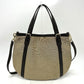GUCCI 290832 GG Logo 2-Way Shoulder Bag/Tote Bag Canvas/Leather Women's Beige