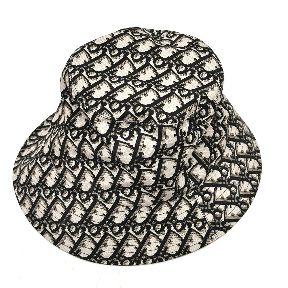 Dior Trotter Bucket Hat, Bob Hat, Nylon, Women's, Gray/Black