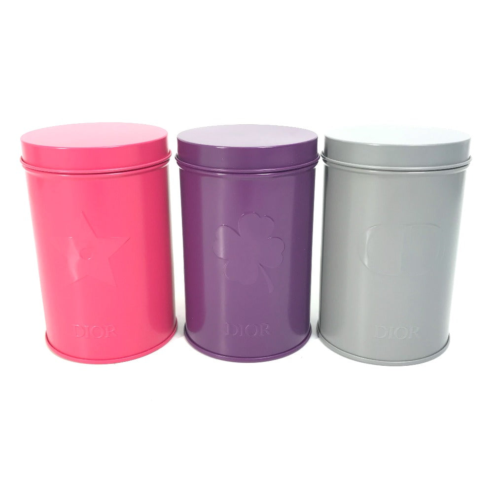 Dior CD Logo 3-Color Set of 3 Boxes, Interior Pouches, Metal, Women's, Gray/Pink/Purple