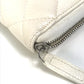 CHANEL A50097 Matelasse CC Coco Mark Round Zip Quilted Wallet Long Wallet Caviar Leather Women's White