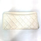 CHANEL A50097 Matelasse CC Coco Mark Round Zip Quilted Wallet Long Wallet Caviar Leather Women's White