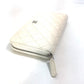 CHANEL A50097 Matelasse CC Coco Mark Round Zip Quilted Wallet Long Wallet Caviar Leather Women's White