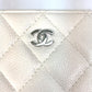 CHANEL A50097 Matelasse CC Coco Mark Round Zip Quilted Wallet Long Wallet Caviar Leather Women's White