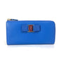 Salvatore Ferragamo 22-C124 Vara Ribbon L-shaped Zipper Long Wallet, Leather, Women's, Blue