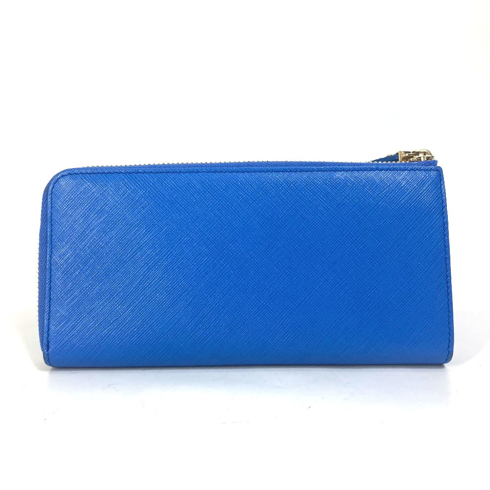 Salvatore Ferragamo 22-C124 Vara Ribbon L-shaped Zipper Long Wallet, Leather, Women's, Blue