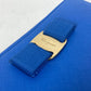 Salvatore Ferragamo 22-C124 Vara Ribbon L-shaped Zipper Long Wallet, Leather, Women's, Blue
