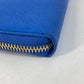 Salvatore Ferragamo 22-C124 Vara Ribbon L-shaped Zipper Long Wallet, Leather, Women's, Blue