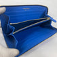Salvatore Ferragamo 22-C124 Vara Ribbon L-shaped Zipper Long Wallet, Leather, Women's, Blue