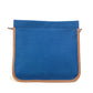 HERMES Embroidered Logo Camaiu Pouch, Makeup Pouch, Bag-in-Bag, Clutch Bag, Canvas/Leather, Men's, Navy