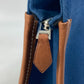HERMES Embroidered Logo Camaiu Pouch, Makeup Pouch, Bag-in-Bag, Clutch Bag, Canvas/Leather, Men's, Navy