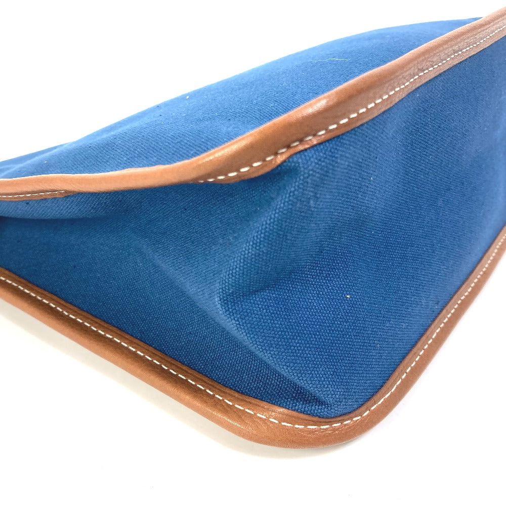 HERMES Embroidered Logo Camaiu Pouch, Makeup Pouch, Bag-in-Bag, Clutch Bag, Canvas/Leather, Men's, Navy
