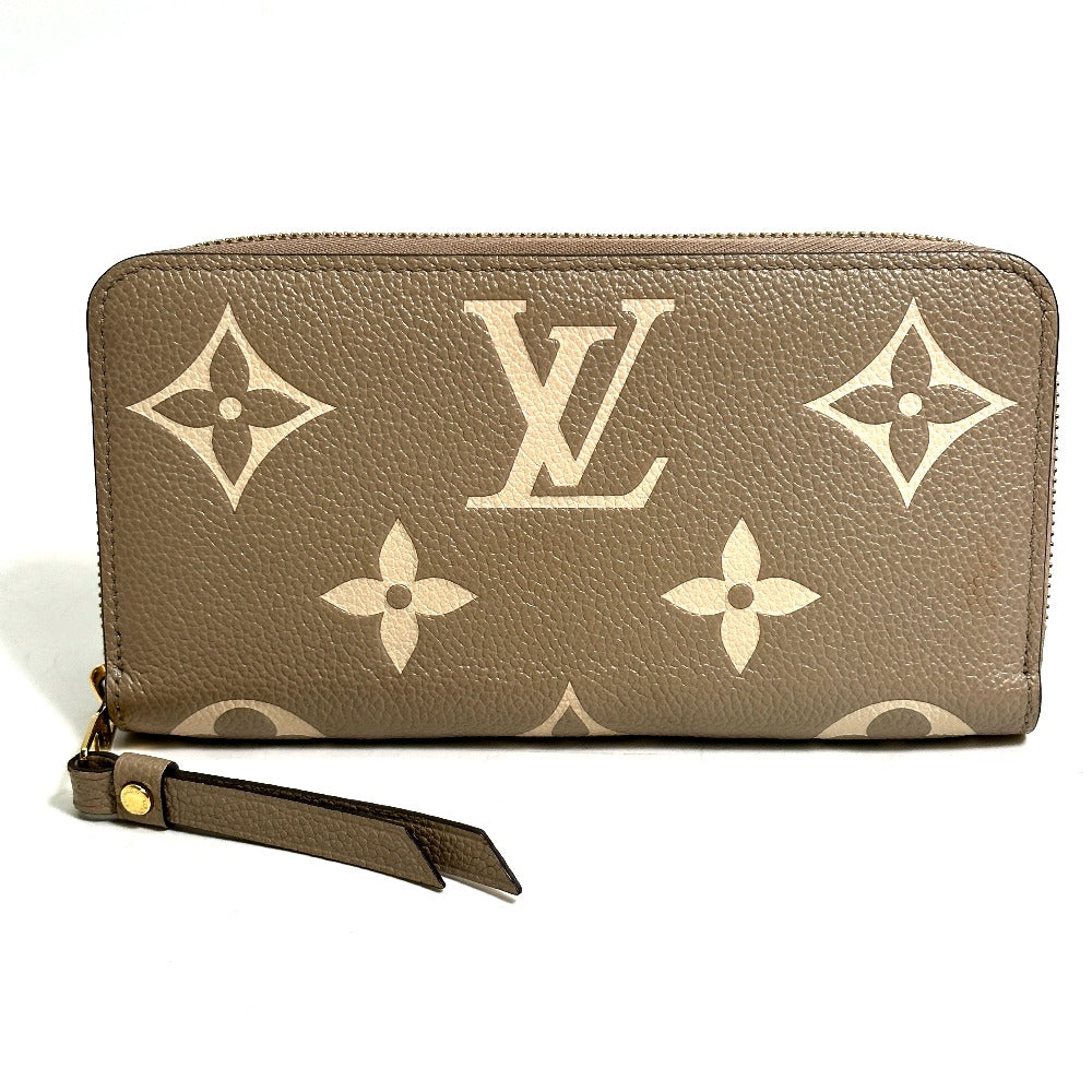 LOUIS VUITTON M69794 Monogram Empreinte Two-Tone Zippy Wallet, Round Zipper Long Wallet, Monogram Empreinte Leather, Women's, Tourterelle, Creme Beige