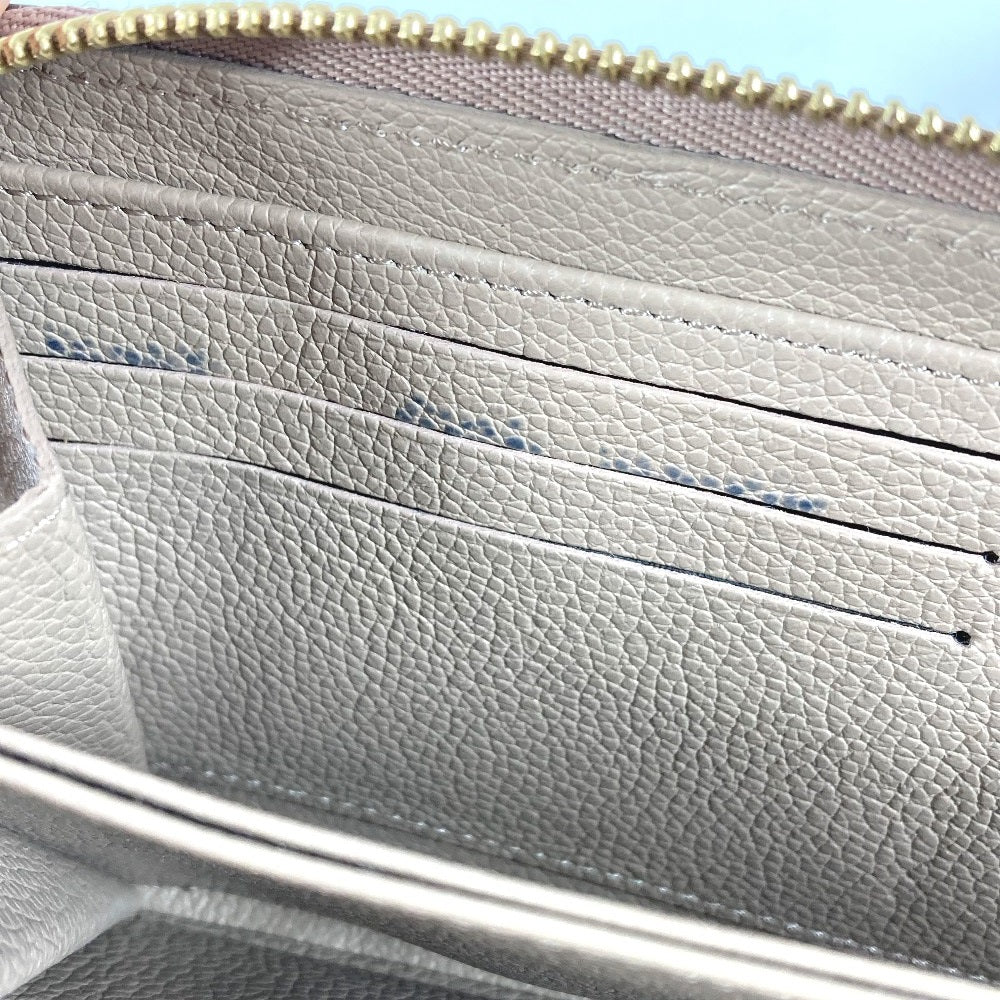 LOUIS VUITTON M69794 Monogram Empreinte Two-Tone Zippy Wallet, Round Zipper Long Wallet, Monogram Empreinte Leather, Women's, Tourterelle, Creme Beige