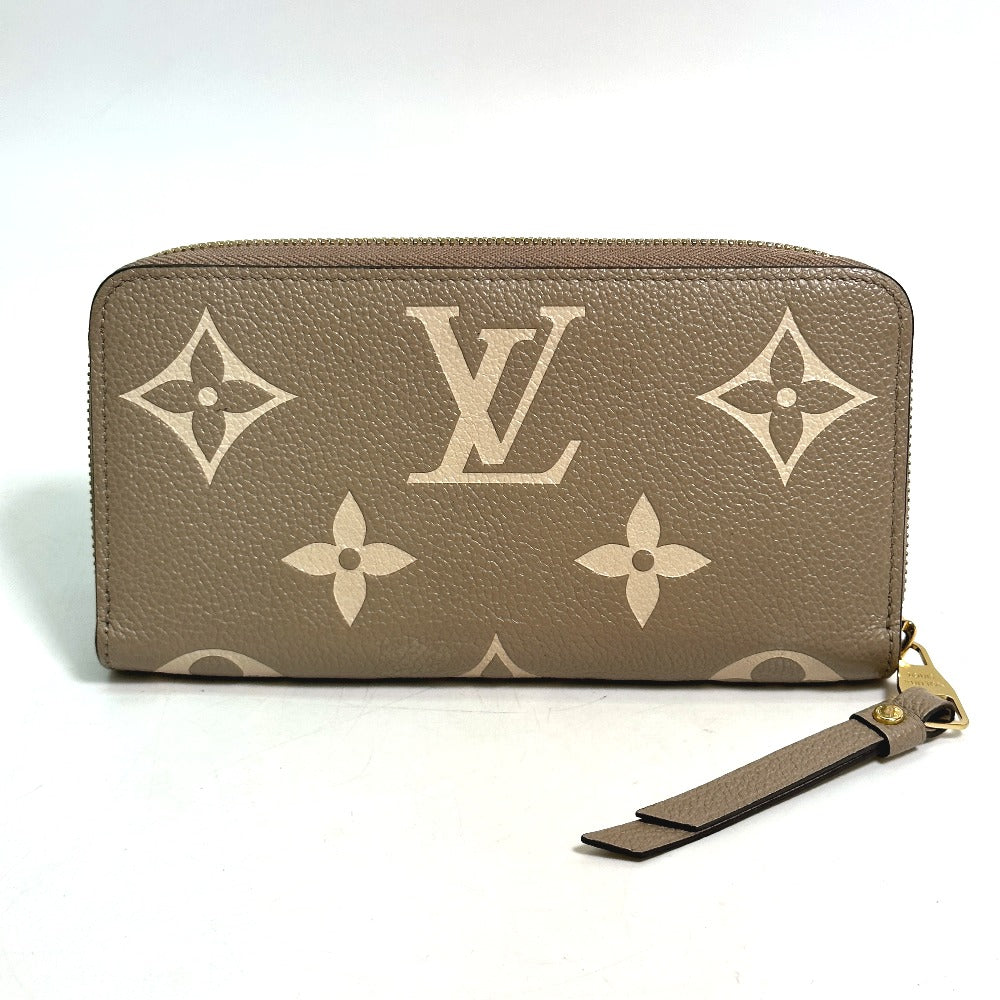LOUIS VUITTON M69794 Monogram Empreinte Two-Tone Zippy Wallet, Round Zipper Long Wallet, Monogram Empreinte Leather, Women's, Tourterelle, Creme Beige