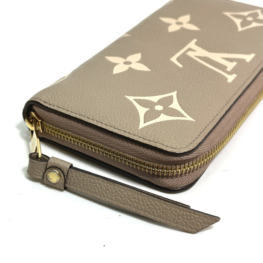 LOUIS VUITTON M69794 Monogram Empreinte Two-Tone Zippy Wallet, Round Zipper Long Wallet, Monogram Empreinte Leather, Women's, Tourterelle, Creme Beige