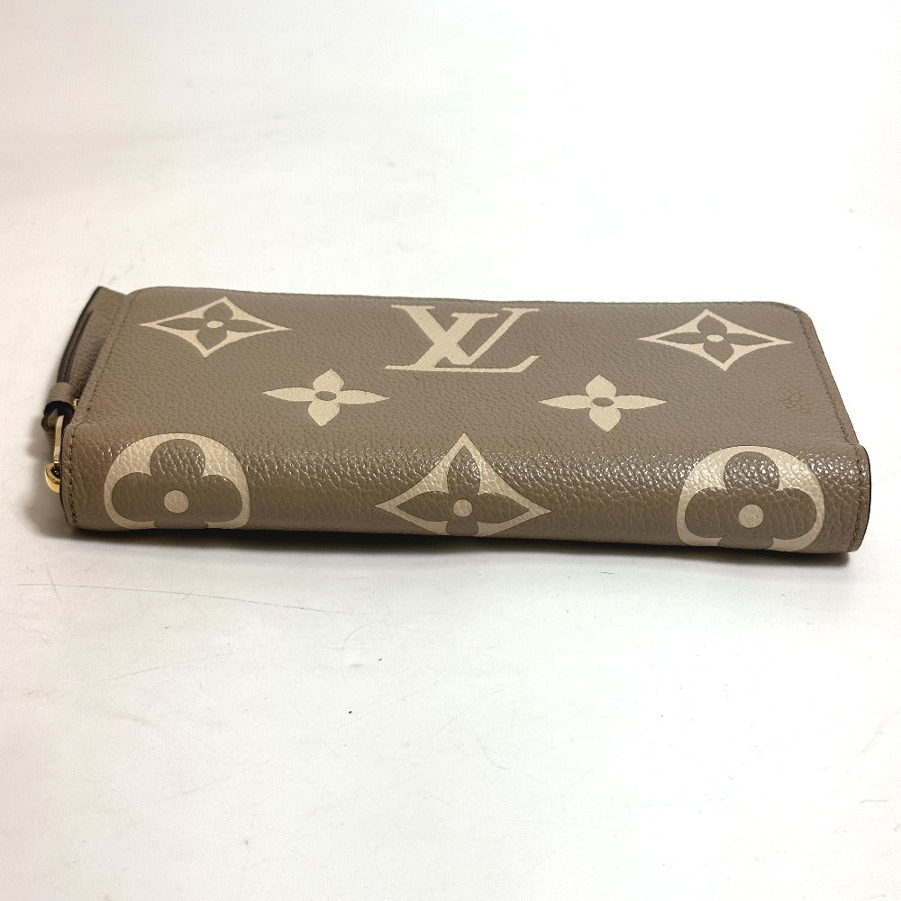 LOUIS VUITTON M69794 Monogram Empreinte Two-Tone Zippy Wallet, Round Zipper Long Wallet, Monogram Empreinte Leather, Women's, Tourterelle, Creme Beige