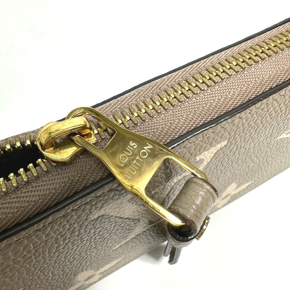 LOUIS VUITTON M69794 Monogram Empreinte Two-Tone Zippy Wallet, Round Zipper Long Wallet, Monogram Empreinte Leather, Women's, Tourterelle, Creme Beige