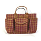 GUCCI 628159 Check Children's Tote Bag, Canvas/Leather Handbag, Women's, Brown/Bordeaux