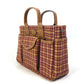 GUCCI 628159 Check Children's Tote Bag, Canvas/Leather Handbag, Women's, Brown/Bordeaux