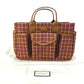GUCCI 628159 Check Children's Tote Bag, Canvas/Leather Handbag, Women's, Brown/Bordeaux
