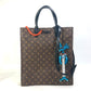 LOUIS VUITTON M45667 Monogram LV Friends Sac Plat 2-Way Shoulder Bag/Crossbody Tote Bag in Monogram Canvas, Brown