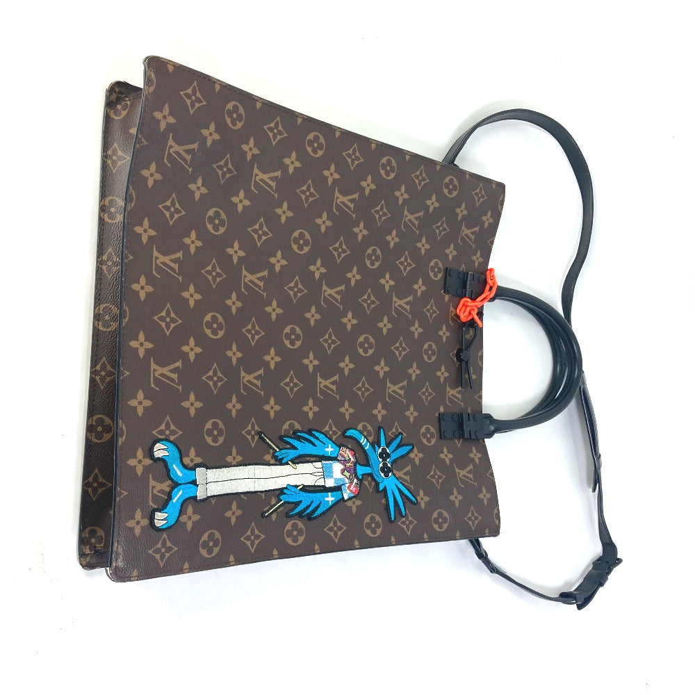 LOUIS VUITTON M45667 Monogram LV Friends Sac Plat 2-Way Shoulder Bag/Crossbody Tote Bag in Monogram Canvas, Brown