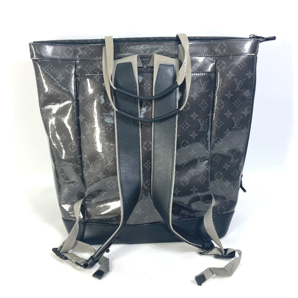 LOUIS VUITTON M43900 Monogram Eclipse Glaze Zip Tote Rucksack/Handbag/2-Way Bag/Tote Bag, Vinyl, Men's, Black