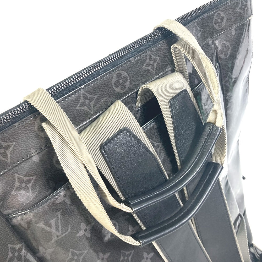 LOUIS VUITTON M43900 Monogram Eclipse Glaze Zip Tote Rucksack/Handbag/2-Way Bag/Tote Bag, Vinyl, Men's, Black