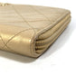 CHANEL Coco Mark CC Matelasse Quilted Round Zip Long Wallet in Calfskin, Gold