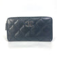 CHANEL Coco Mark CC Matelasse Quilted Zip-Around Long Wallet in Lambskin, Black