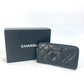 CHANEL Coco Mark CC Matelasse Quilted Zip-Around Long Wallet in Lambskin, Black